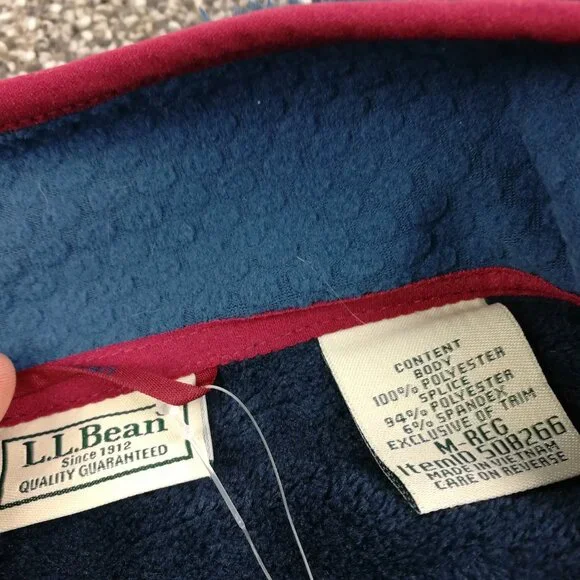 NWT LL Bean Jacket Adventure Hybrid Fleece Full Zip Navy Blue Mens Medium - Picture 3 of 8